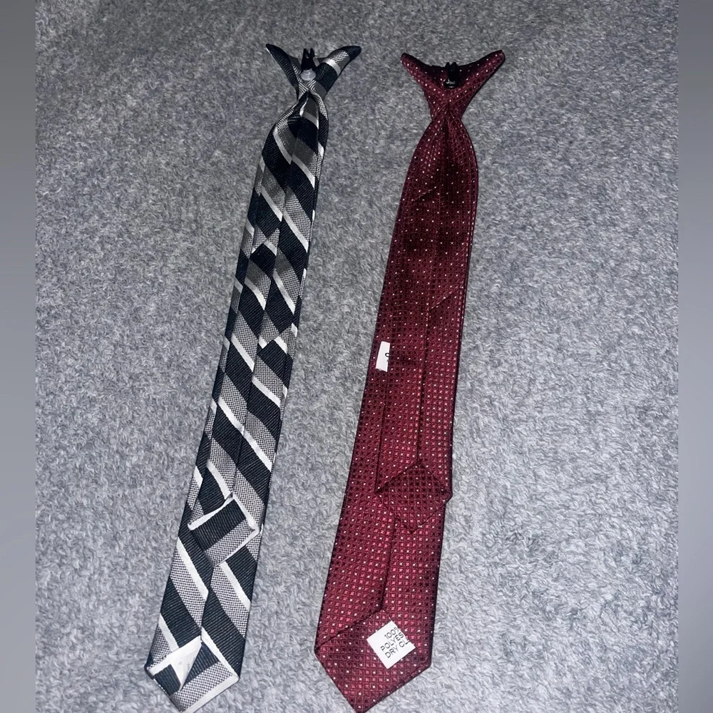Elegant Black striped and Burgundy Ties